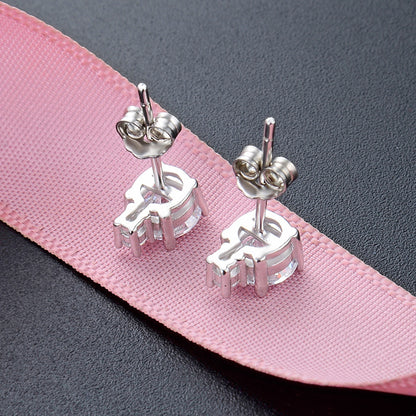 925 Sterling Silver Cactus Stud Earrings with CZ - Office Chic Botanical Jewelry for Women