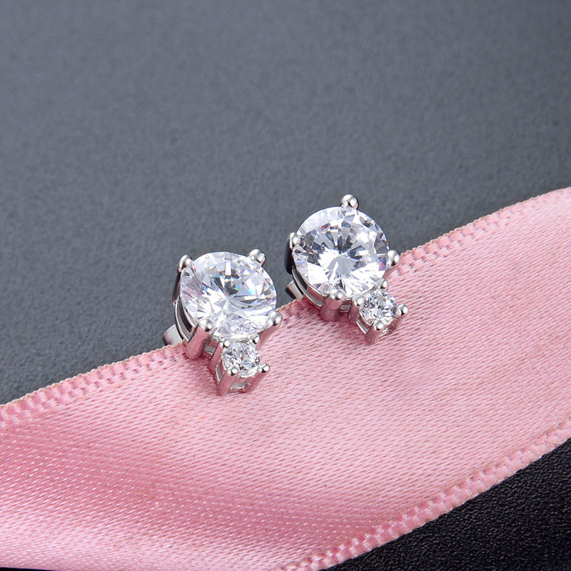 925 Sterling Silver Cactus Stud Earrings with CZ - Office Chic Botanical Jewelry for Women