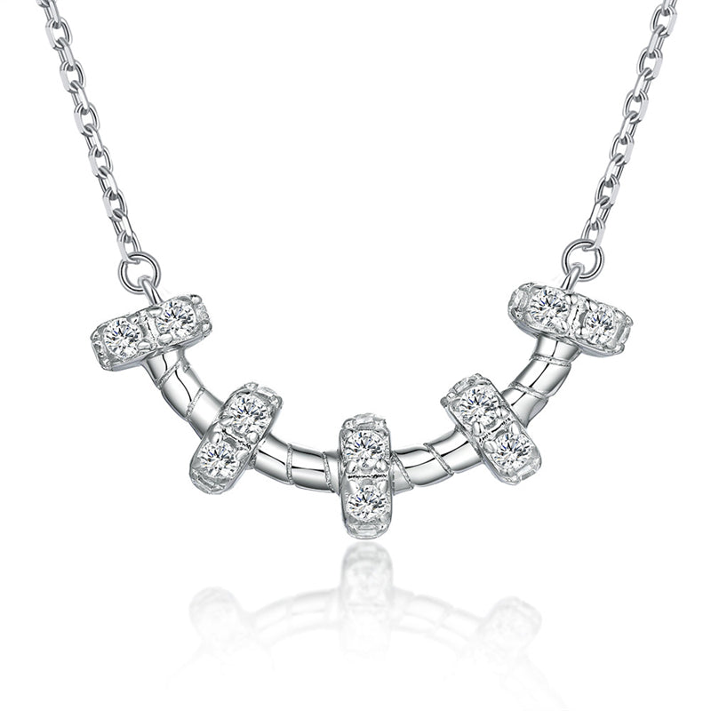 925 Sterling Silver Circle Pendant Necklace - Trendy Hoop Chain for Women
