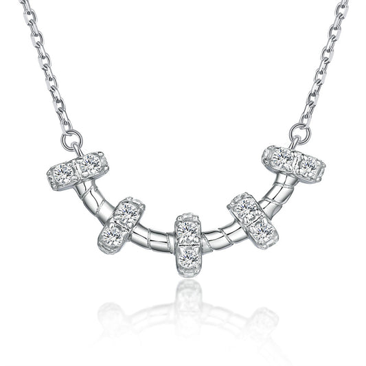 925 Sterling Silver Circle Pendant Necklace - Trendy Hoop Chain for Women