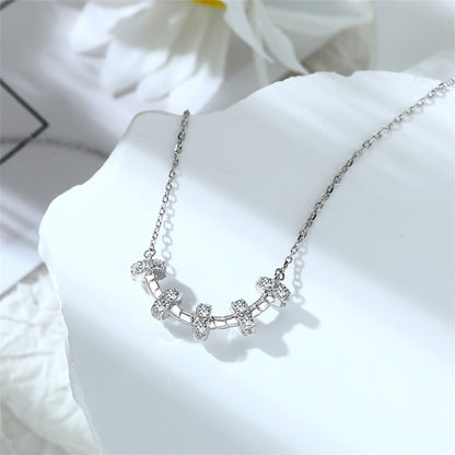 925 Sterling Silver Circle Pendant Necklace - Trendy Hoop Chain for Women