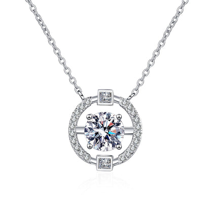 925 Sterling Silver Crown Pendant Necklace - 0.5CT to 3CT Moissanite Ethnic-Inspired Chain