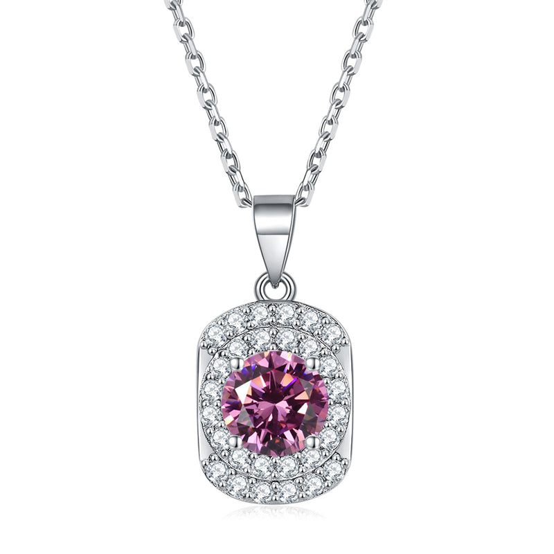 925 Sterling Silver Cubic Zirconia Pendant Necklace - Minimalist Birthstone Collarbone Chain