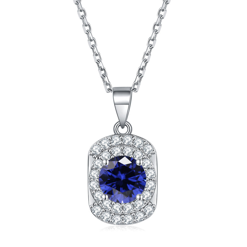 925 Sterling Silver Cubic Zirconia Pendant Necklace - Minimalist Birthstone Collarbone Chain