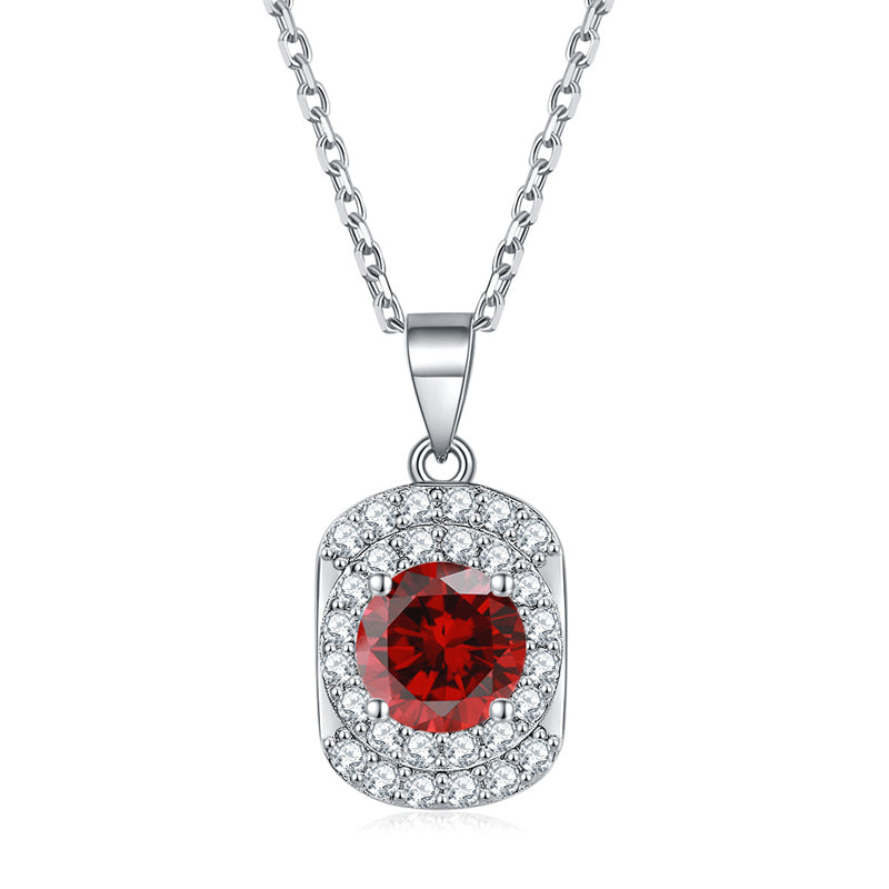 925 Sterling Silver Cubic Zirconia Pendant Necklace - Minimalist Birthstone Collarbone Chain