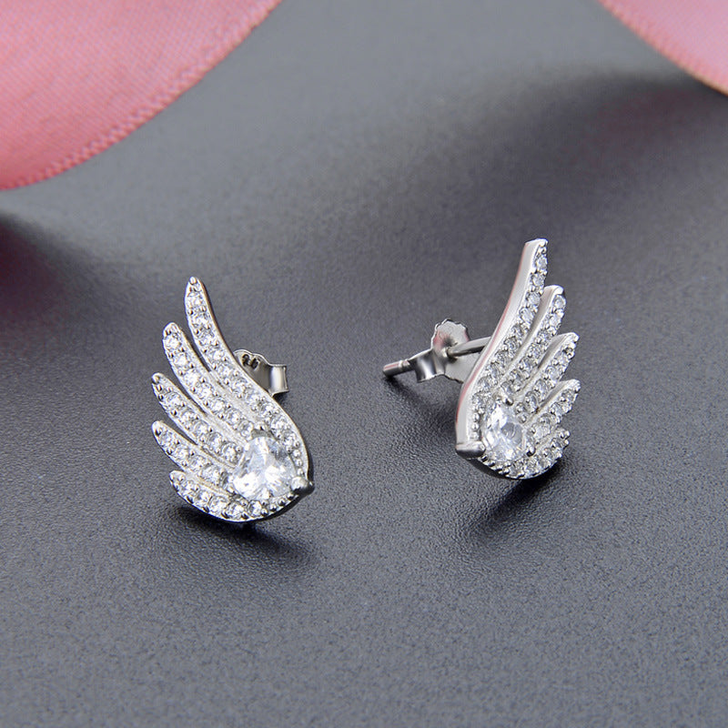 925 Sterling Silver Diamond Accent Stud Earrings - 2g Korean Style Minimalist Earrings with Plastic Backs