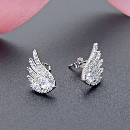 925 Sterling Silver Diamond Accent Stud Earrings - 2g Korean Style Minimalist Earrings with Plastic Backs