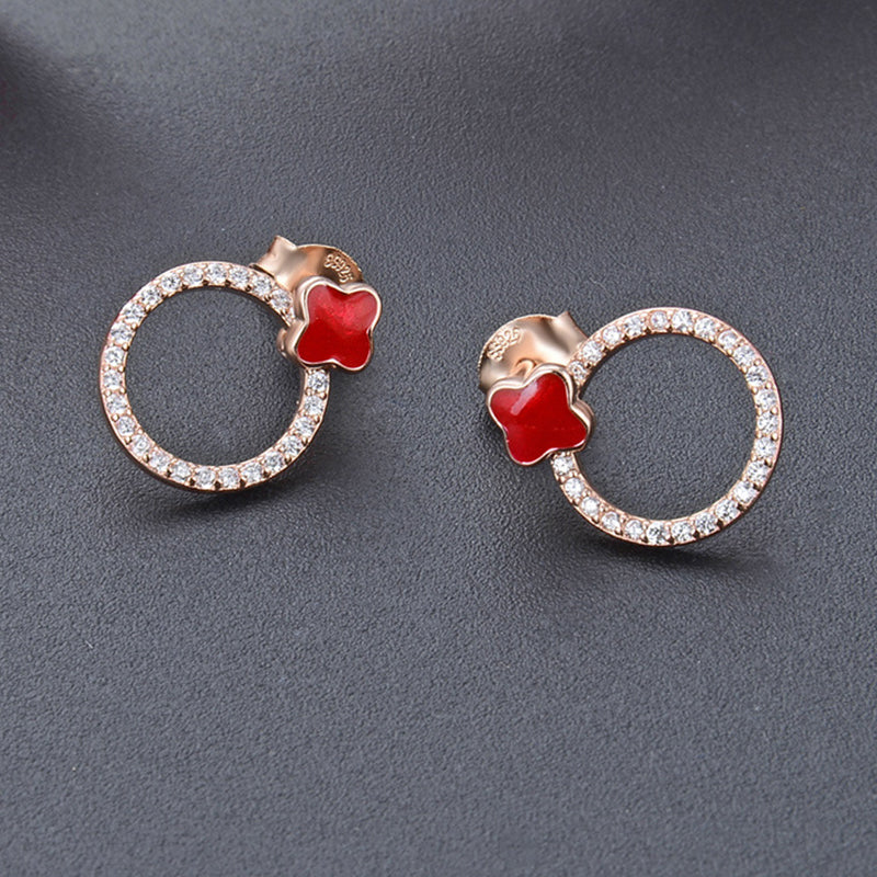 925 Sterling Silver Diamond Stud Earrings - 1.4g Minimalist Everyday Earrings with Plastic Backs