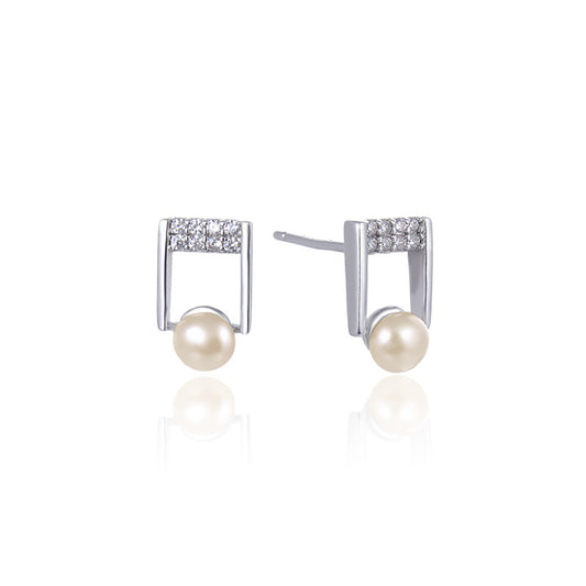 925 Sterling Silver Diamond Stud Earrings - 1g Light Luxury Everyday Earrings with Plastic Backs