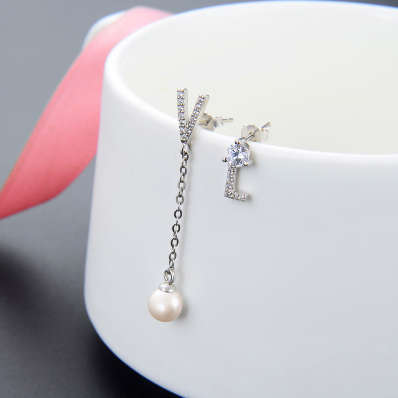 925 Sterling Silver Diamond Stud Earrings - Minimalist Everyday Jewelry for Women (with Plastic Ear Backs)