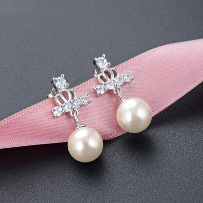 925 Sterling Silver Diamond 'Fu' Character Stud Earrings - 1.7g Professional Chinese Style Earrings with Plastic Backs