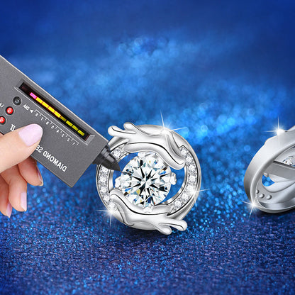 925 Sterling Silver Dragon Stud Earrings with 0.5ct Moissanite Rhodium Plated Zodiac Jewelry for Women