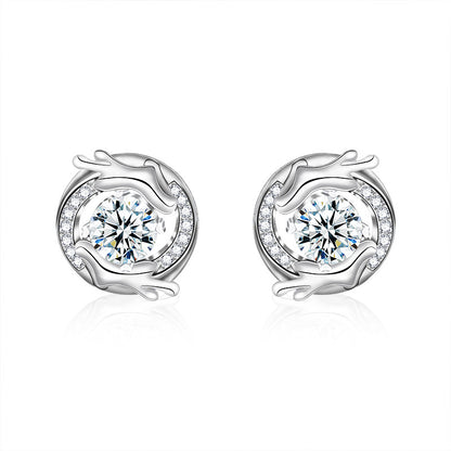 925 Sterling Silver Dragon Stud Earrings with 0.5ct Moissanite Rhodium Plated Zodiac Jewelry for Women