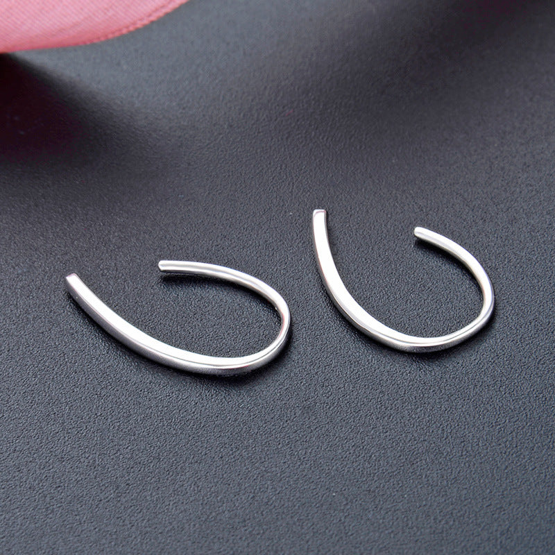 925 Sterling Silver Ear Clips-Minimalist Korean Style for Everyday Wear (1.3g)