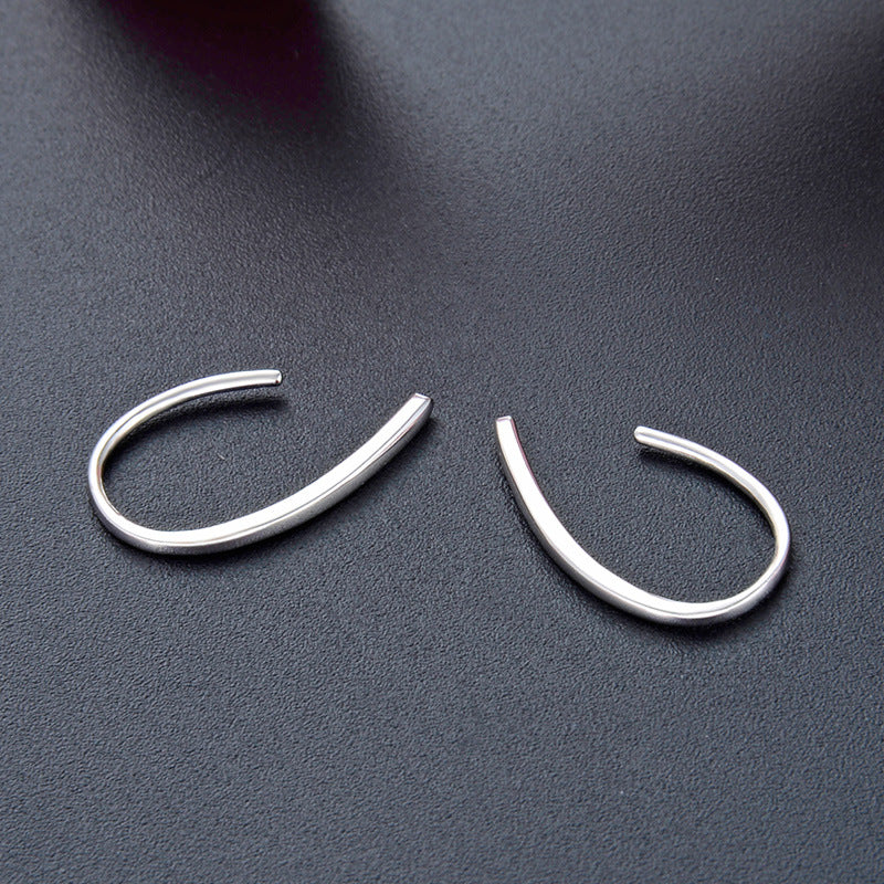 925 Sterling Silver Ear Clips-Minimalist Korean Style for Everyday Wear (1.3g)