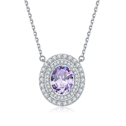 925 Sterling Silver Emerald Oval Pendant Necklace - Modern Birthstone Jewelry