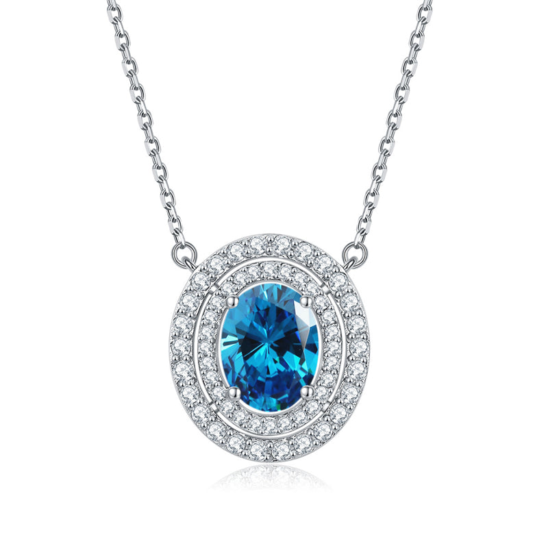 925 Sterling Silver Emerald Oval Pendant Necklace - Modern Birthstone Jewelry