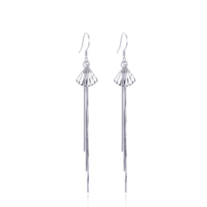 925 Sterling Silver Eternal Harmony Drop Earrings - Buddhist Auspicious Symbol Dangle Earrings for Women