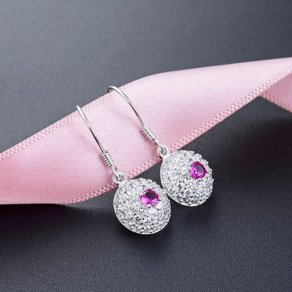 925 Sterling Silver Eye Dangle Earrings - Korean Style Geometric Evil Eye Earrings for Women