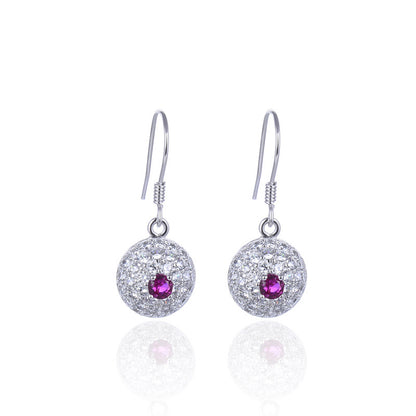 925 Sterling Silver Eye Dangle Earrings - Korean Style Geometric Evil Eye Earrings for Women