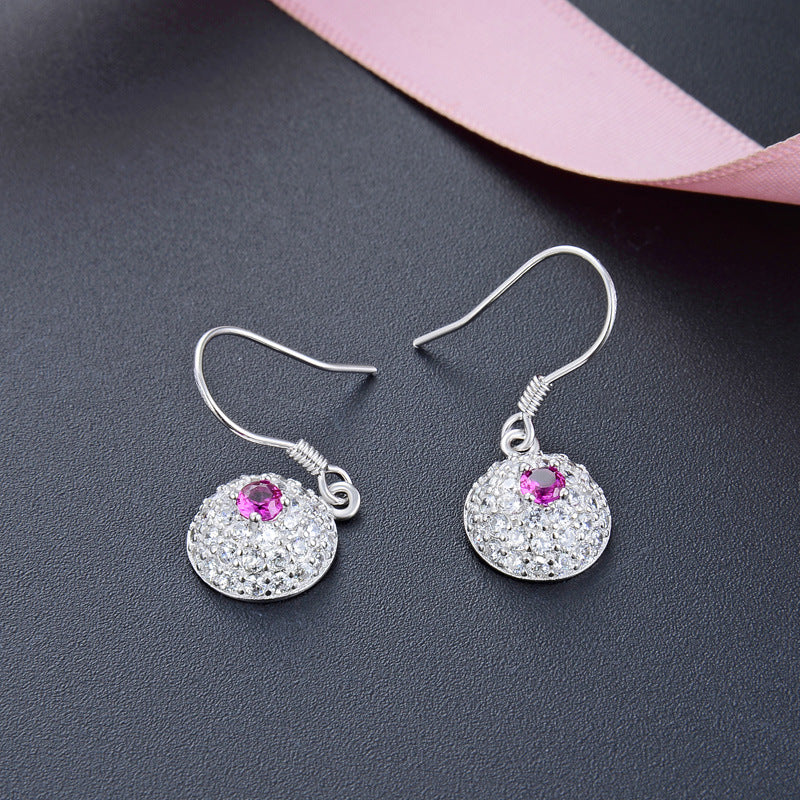 925 Sterling Silver Eye Dangle Earrings - Korean Style Geometric Evil Eye Earrings for Women