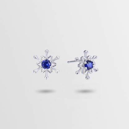 925 Sterling Silver Floral Stud Earrings - Korean Style Diamond Accent Geometric Earrings with Plastic Stoppers