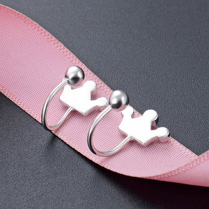 925 Sterling Silver Fortune Toad Clip Earrings - 2.1g Diamond-Accent Chinese Style Ear Cuffs for Women
