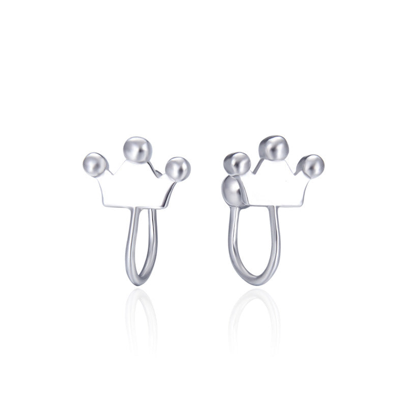 925 Sterling Silver Fortune Toad Clip Earrings - 2.1g Diamond-Accent Chinese Style Ear Cuffs for Women