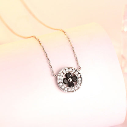 925 Sterling Silver Four-Leaf Clover Pendant Necklace - Lucky Charm Collarbone Chain