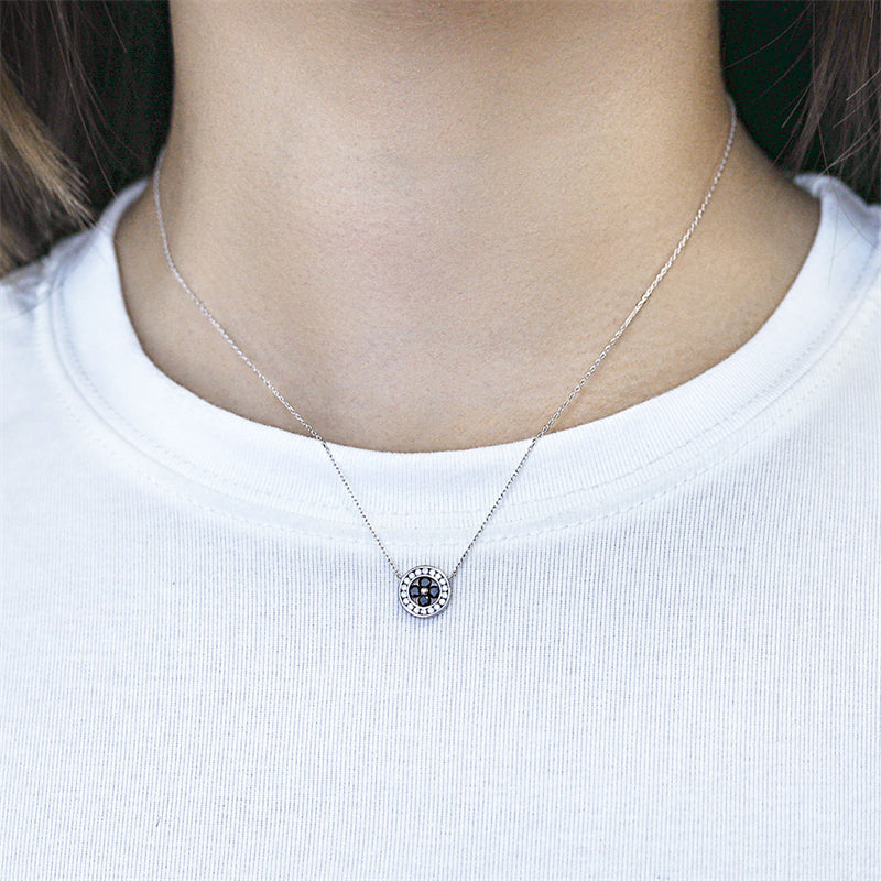 925 Sterling Silver Four-Leaf Clover Pendant Necklace - Lucky Charm Collarbone Chain