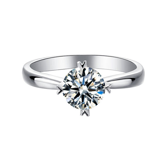 925 Sterling Silver Four-Prong Moissanite Ring - New Cross-Border E-Commerce Exclusive