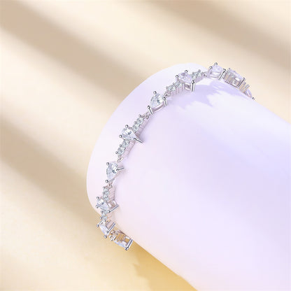 925 Sterling Silver Full Pavé Zirconia Bracelet - Luxurious Geometric Jewelry for Women