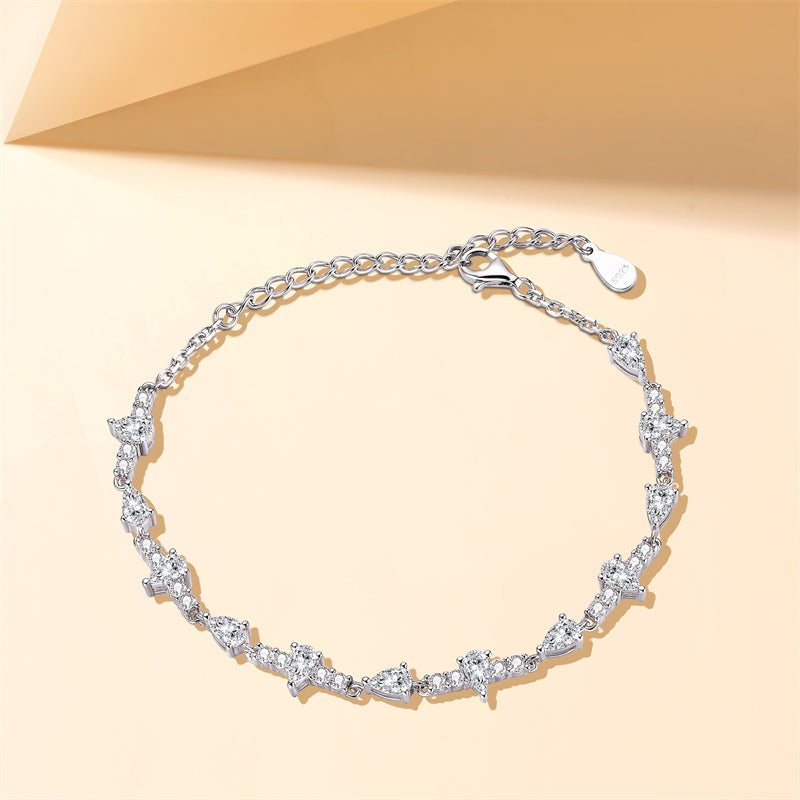 925 Sterling Silver Full Pavé Zirconia Bracelet - Luxurious Geometric Jewelry for Women