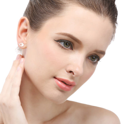 925 Sterling Silver Geometric Animal Stud Earrings - Korean Style Minimalist Earrings with Plastic Backs