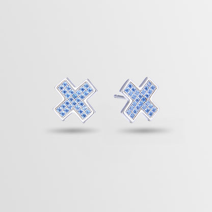 925 Sterling Silver Geometric CZ Stud Earrings - Minimalist Diamond Earrings with Plastic Backs