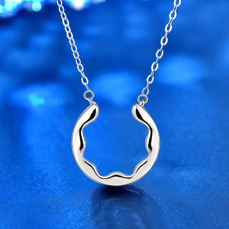 925 Sterling Silver Geometric Couple Pendant Necklace Set Original Design Circle & Triangle Cross Chain Unisex Jewelry