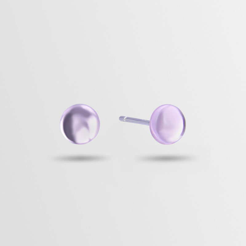 925 Sterling Silver Geometric Crystal Stud Earrings - Blue/Pink/White Korean Style Earrings with Plastic Backs
