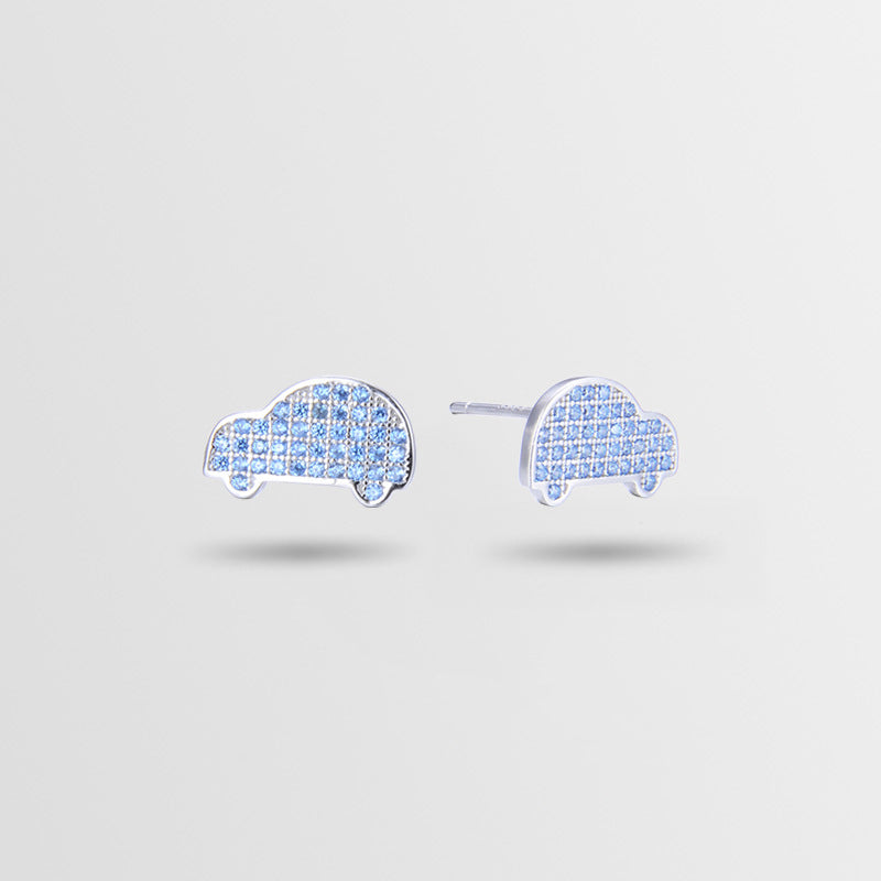 925 Sterling Silver Geometric Diamond Stud Earrings - Korean Style Minimalist Earrings with Plastic Backs