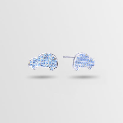 925 Sterling Silver Geometric Diamond Stud Earrings - Korean Style Minimalist Earrings with Plastic Backs