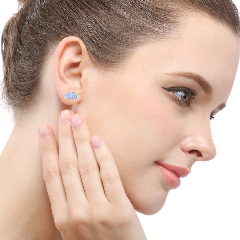 925 Sterling Silver Geometric Diamond Stud Earrings - Korean Style Minimalist Earrings with Plastic Backs