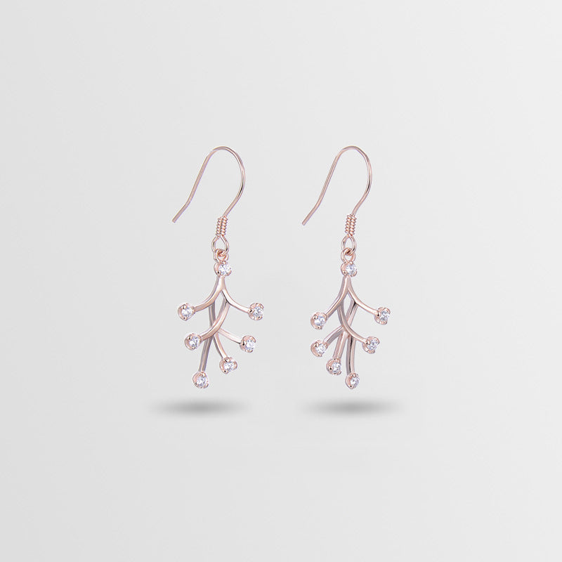 925 Sterling Silver Geometric Drop Earrings - Korean Minimalist Dangle Earrings for Women
