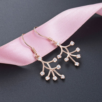 925 Sterling Silver Geometric Drop Earrings - Korean Minimalist Dangle Earrings for Women