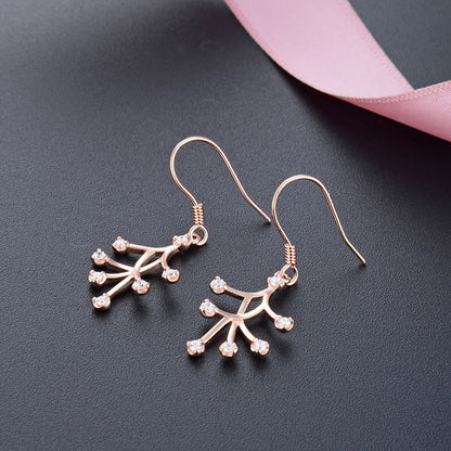925 Sterling Silver Geometric Drop Earrings - Korean Minimalist Dangle Earrings for Women