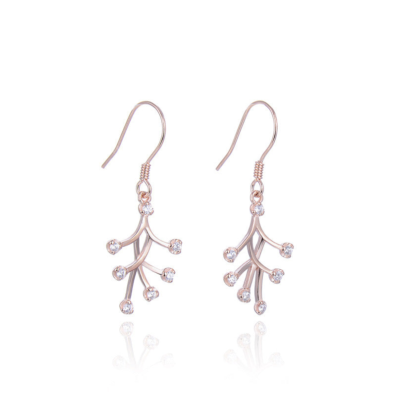 925 Sterling Silver Geometric Drop Earrings - Korean Minimalist Dangle Earrings for Women