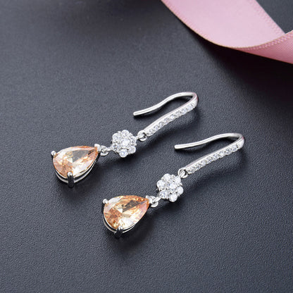 925 Sterling Silver Geometric Drop Earrings - Korean Minimalist Dangle Earrings for Women