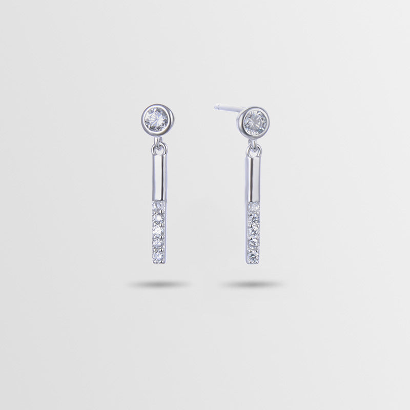 925 Sterling Silver Geometric Drop Earrings - Korean Style Fashion Dangle Earrings with Plastic Backs