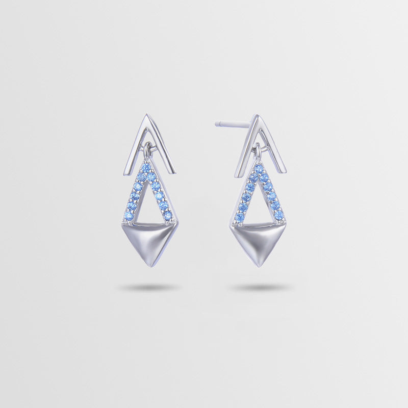 925 Sterling Silver Geometric Drop Earrings - Korean Style Fashion Dangle Earrings with Plastic Backs for Women