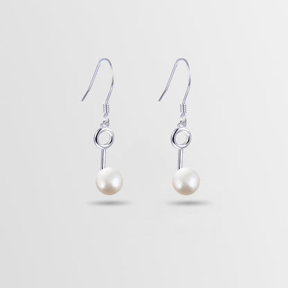 925 Sterling Silver Geometric Drop Earrings - Korean Style Minimalist Dangle Earrings for Women