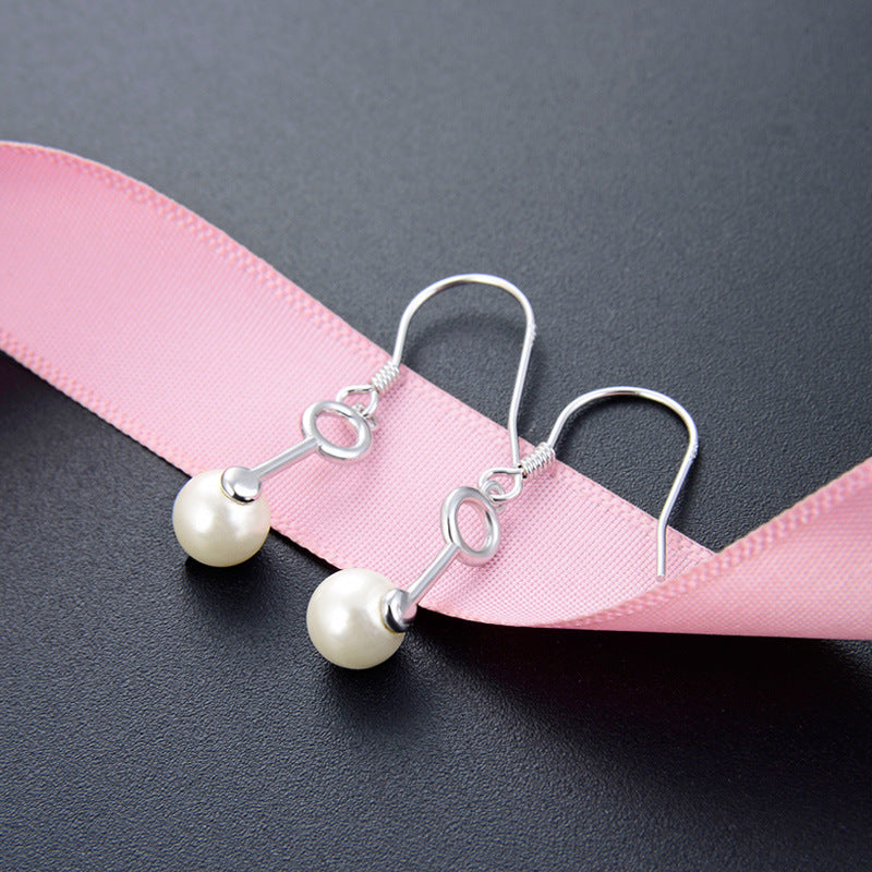925 Sterling Silver Geometric Drop Earrings - Korean Style Minimalist Dangle Earrings for Women