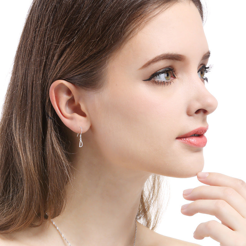 925 Sterling Silver Geometric Drop Earrings - Korean Style Minimalist Dangle Earrings for Women
